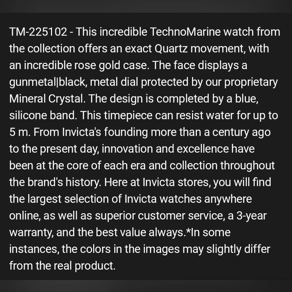 NEW TM-225103 TechnoMarine La Pelagia Men's Watch 43mm Black Teal Rose Gold Slot